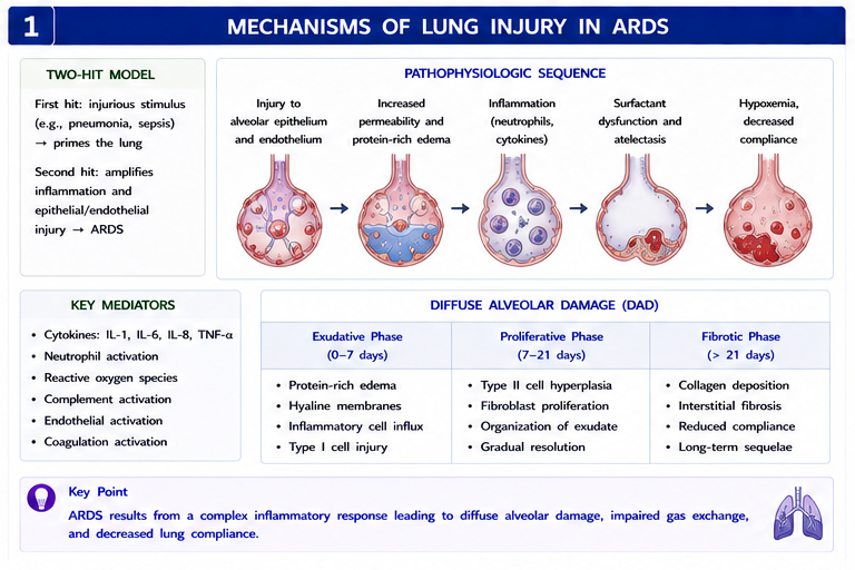 Panel 1 of Mechanism of lung injury in ARDS