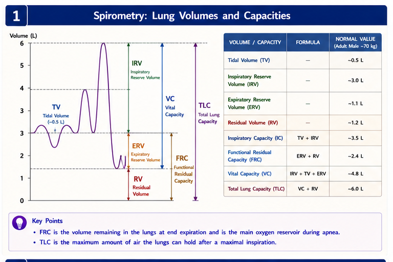 Panel 1 of Spirometry lung volumes and capacities