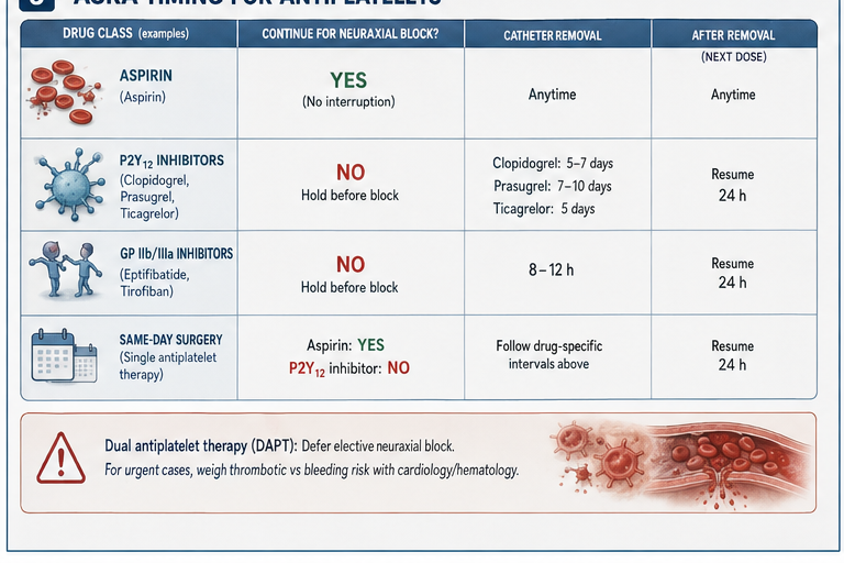 ASRA timing for antiplatelets