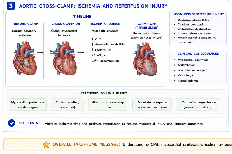 Aortic cross-clamp + reperfusion injury