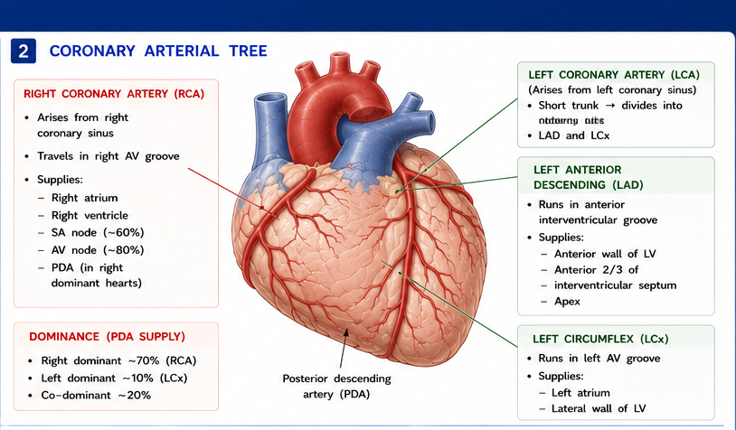 Coronary tree LAD/LCx/RCA