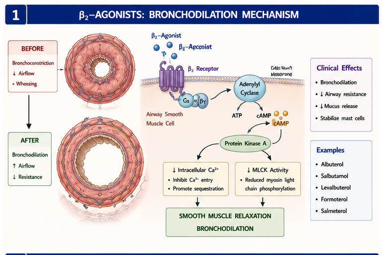Panel 1 of Bronchodilation mechanism