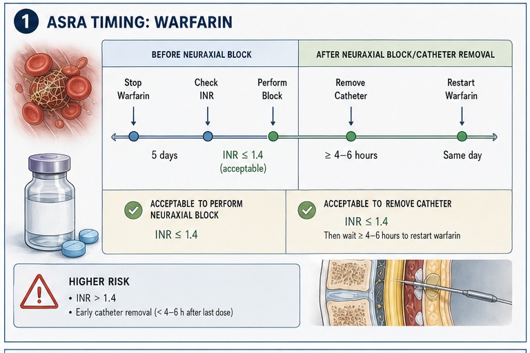 ASRA timing for warfarin