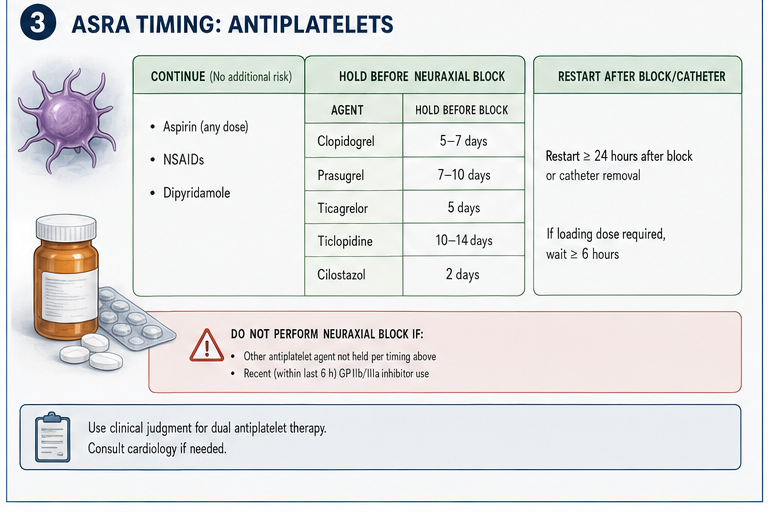 ASRA timing for antiplatelets