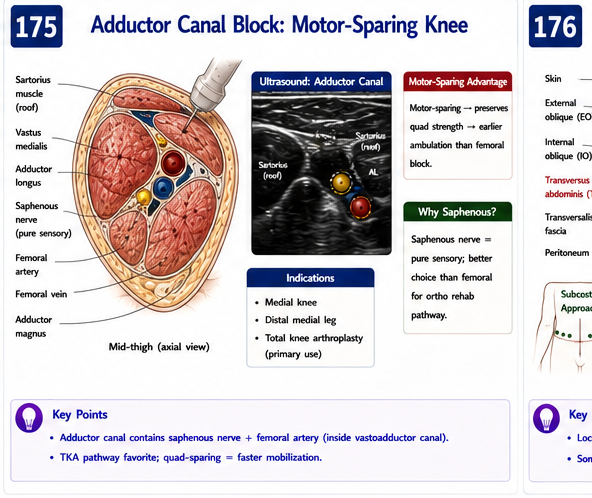 Panel 1 of 176. Adductor canal block motor sparing knee