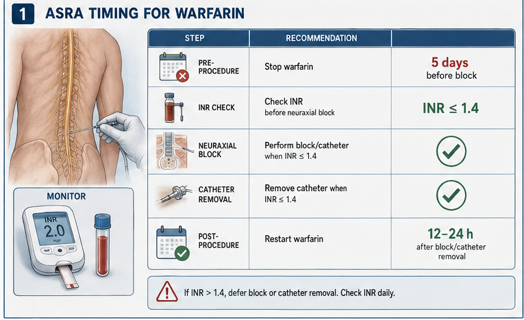 ASRA timing for warfarin