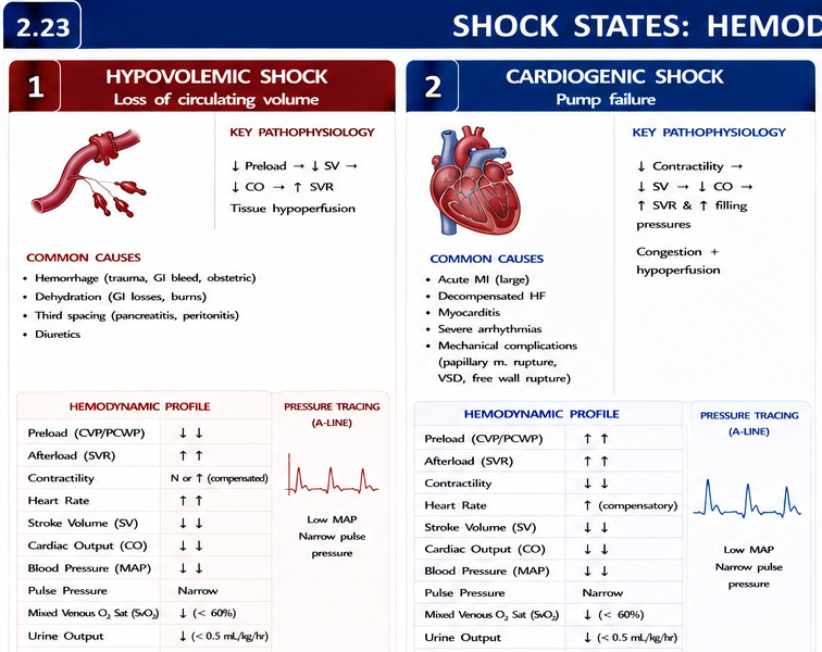Hypovolemic shock hemodynamics
