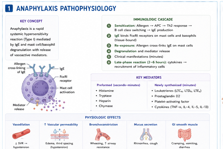 Anaphylaxis pathophysiology