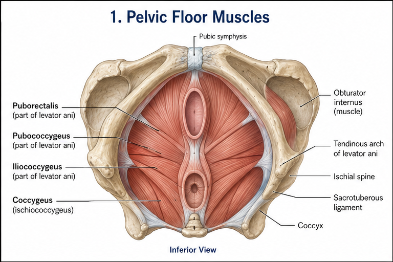 Panel 1 of Pelvic floor muscles