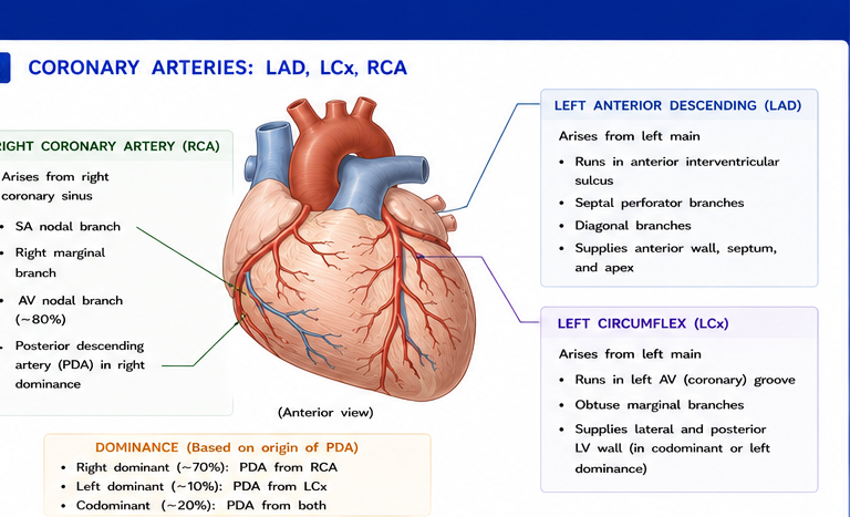 Coronary tree LAD/LCx/RCA