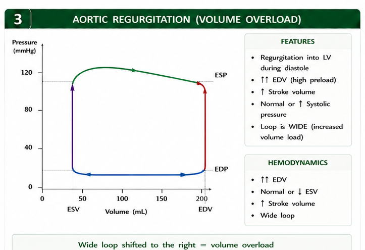 Panel 3 of Normal left ventricular pressure-volume loop