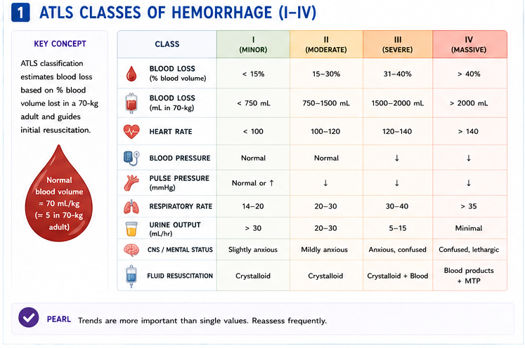 Panel 1 of Classes of hemorrhage (IV)