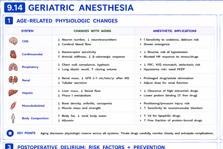 Panel 1 of Age related physiologic changes