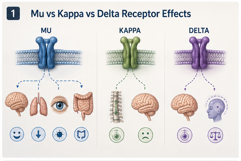 Panel 1 of MU vs Delta receptor effects