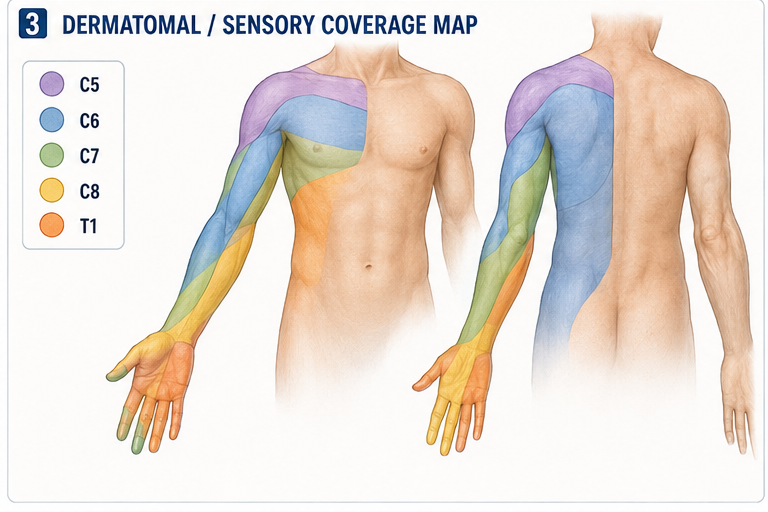 Dermatomal coverage map