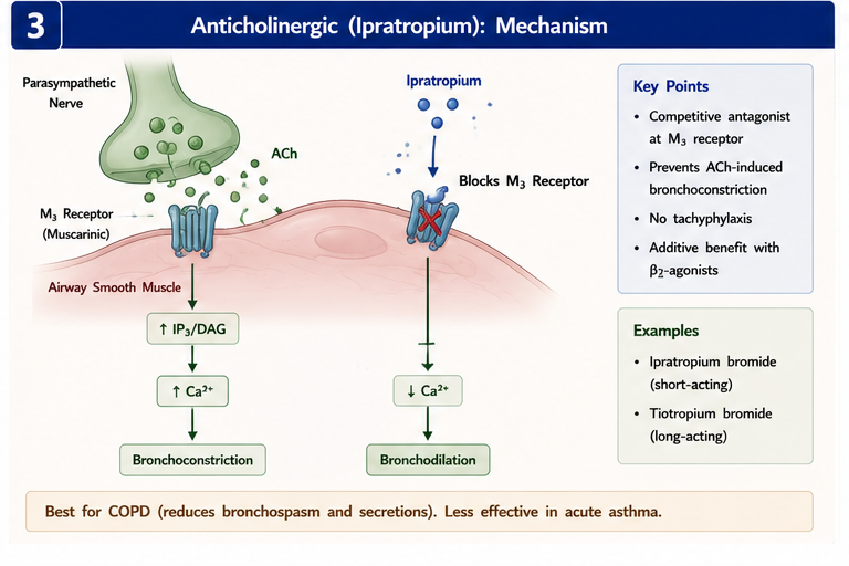 Panel 3 of Beta 2 agonists mechanism on bronchole
