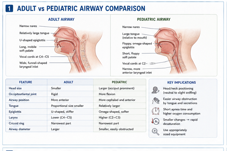 Panel 1 of Adult vs Pediatric Airway Comparison