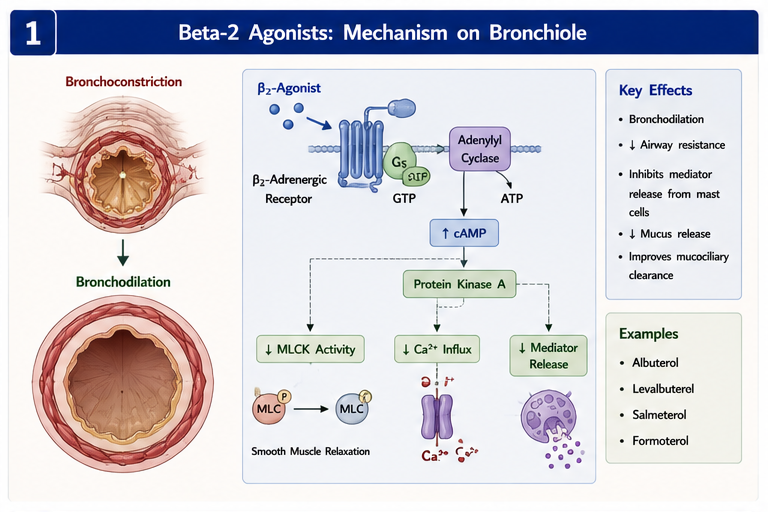 Beta-2 agonist mechanism on bronchiole